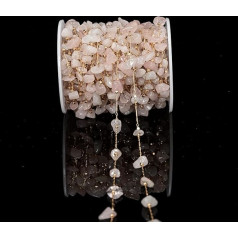 KAOYOO Irregular Gemstone Real Natural Stone Volcanic Stone Chain for Wedding Decoration Sewing Craft DIY Accessories Embellishments (2 Meters) White