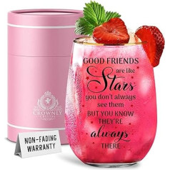 CROWNLY CRYSTAL® Gifts for Girlfriend, Gin Glasses, Wine Glasses with Engraving, Gift for Boyfriend in Aller Freundschaft Gift, Sister Wine Glass with Saying, Birthday Gift for Women