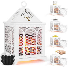 Electric Oil Burner, 4-in-1 Fireplace Oil Burner for Scented Wax, Candle, Fragrance Oil, Electric Wax Warmer, Aroma Diffuser, Fragrance Oil Lamp, Scented Wax Lamp, Electric Aroma Lamp for Office,
