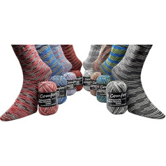 8 x 100 g stretch sock wool colour, the sock yarn also for wool allergy sufferers, summer sock wool, animal hair-free garter yarn, 8 x 100 g, 430 m running length, Ökotex certified