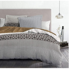 Home Linge Passion Duvet Cover - 3 Piece | 100% Cotton - 57 Thread Count | Double Bed - 240 x 260 cm | Night Berbere Grey Taupe