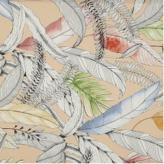 Kt KILOtela - Digital Canvas Fabric Organic Cotton Decorative Slate Cushion Curtains Bedspreads Tablecloths 100cm Long x 280cm Wide Tropical Açai - Pink, Blue, Orange - 1 Metre