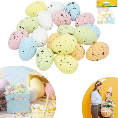 SRV Hub 24 x Easter Eggs Medium Graffiti Speckled Eggs Artificial Bird Eggs Decoration for Easter Tree Decoration Basket Filler Ornaments