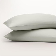 Seralino Side Sleeper Pillow Cover 40 x 145 cm, Green (Set of 2), 100% Organic Cotton, Oeko-Tex, Soft/Breathable, Cover for Side Sleeper Pillow with Zip, Cover Side Sleeper Pillow 145 x 40 cm