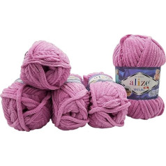 Alize Velluto Knitting Wool, Baby Wool, 500 g, Super Soft Bulky, 5 x 100 g