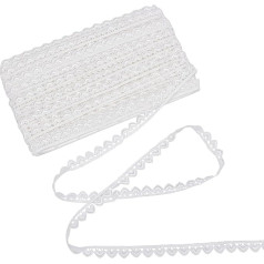 GORGECRAFT 15m x 1.3cm White Heart Lace Trim Ribbon with Heart Lace Trim Trim DIY Sewing Clothes Tablecloth Embellishments Accessories Gift Wrapping