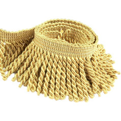 Bullion Fringe Trim Tassel Craft Fabric Trim Lace Trim Upholstery Trim Ribbon for Sewing Curtains Couch Cushion Scarf Dress Costume Embellishment (Gold)