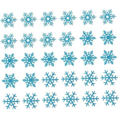 HAWILLOSCH 30st Schneeflocken-aufkleber Gefühlte Schneeflocken Weihnachtsschneeflockentuch Winterliches Schwarzes Brett Verzierungen Golddekor Weihnachtliche Bastelapplikation Mini Stoff Blue