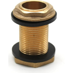 DOJA Barcelona | 4 Tank Fittings | 1 Inch Water Butt Pipe | Made of Brass | with 2 Rubber Seals: Accessories for Water Tank Connection, Water Barrel, Water Butt Connection, Tap