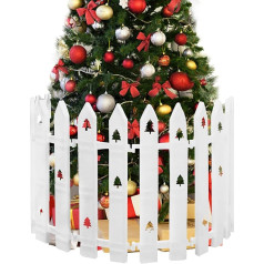 40 cm Large Fence for the Christmas Tree, Pack of 24 White Picket Fence for the Christmas Tree, Christmas Tree Fence Plastic for Pets, Christmas Tree Fence for Children, Craft Christmas Tree Patterns