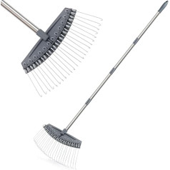 Colwelt Hatch Rake - 24 Steel Tines Lawn Rake with 54 Inch Lightweight Stainless Steel Handle Yard Thatching Rake for Your Lawn (Thatch, Dead Grass, Leaves, Mulch, Pine Needles)