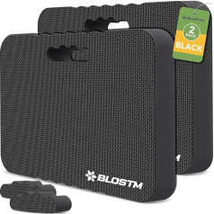 BLOSTM Set of 2 Thick Garden Knee Cushions - Large Black Foam Kneeling Board, Water-Repellent Knee Pad Garden, Foam Pad for Work, Yoga, Gardening, Baby Bath - Pack of 2