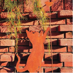 Yardstory Cat and Bird Metal Silhouette Stake