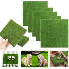 KARLOR Artificial Grass Set, 5 Pieces Artificial Grass for Crafts, Miniature Artificial Grass, Gnome Artificial Grass Rug, Artificial Moss, Artificial Grass Decoration for Indoor and Outdoor Use,