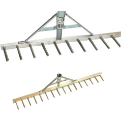 Polar 2320 Aluminium Rake Land Lawn Rake Farmer's Rake 60 cm 16 Prongs 7 cm