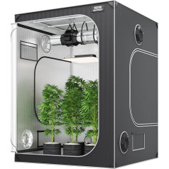 VEVOR Growbox 152 x 152 x 203 cm Grow Tent 2000D Oxford Fabric and Steel Frame Grow Tent 60 kg Plant Breeding 178 x 130 cm Door Size Grow Tent Plant Tent Growroom Grow Cabinet Greenhouse