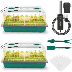 Ryscam Seed Starter Tray with Grow Light, 96 Cell Seed Starter Kit with Light, Automatic Timer, Adjustable Light, Indoor Gardening, Plant Germination Trays