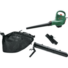 Bosch Home and Garden UniversalGardenTidy Electric Leaf Vacuum Cleaner/Leaf Blower (3000 W, Collection Bag 50 L, Continuous Speed Setting, for Blowing, Vacuuming and Chopping Leaves, in Box) Green,