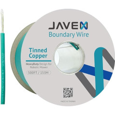 JAVEX Robotic Lawnmower Boundary Wire Heavy Duty Universal for Husqvarvna, Worx and Other Lawnmower Brands Installation Kit [3.4mm, 24x0.25TC] Green, 153m