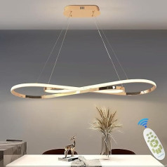 MQW LED Pendant Light Dining Table Dimmable Pendant Light with Remote Control Pendant Lamp Linear Design Height Adjustable Chandelier Lamp for Dining Table Dining Room Secretariat Kitchen Light (L100