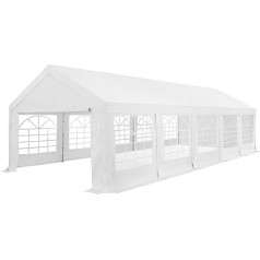 Juskys Gala Party Tent 5 x 10 m - UV Protection Tarpaulin, Flexible Side Walls - Stable Gazebo - Large - Outdoor Party Garden - Tent Marquee White