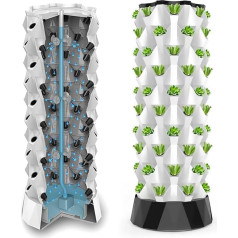 48/64/80 Pots Hydroponic Tower - Growing System, Water Cycle for Indoor Plants - Garden Growing Systems, Vertical Hydroponic Pineapple Aeroponics Tower, Hydroponic Growing Kits, 64Pots