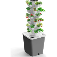 Hydroponics Growth System Courtyard Vertical Garden Planter, 30 Plants Hydroponic Growth System, Indoor Smart Garden Kit Includes 3 Pieces Grow Bags, Water Level, Gi