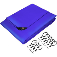 ECD Germany Premium Tarpaulin Fabric Tarpaulin with Eyelets, 4 x 3 m 12 m², 650 g/m², Blue, PVC, Waterproof, Tear-Resistant, 10 Hooks, Lorry Tarpaulin, Boat Tarpaulin, Garden Tarpaulin, Wooden