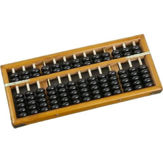 Chinese Abacus 13 Digits Wooden Standard Abacus Chinese Calculator Counting Maths Learning Tool for Students Beginners 11.2x4.7