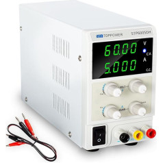DC Power Supply 0-60V/0-5A Desktop Power Supply with High Precision for Electronic Repair, Testing, DIY, E-Bike, Motor and Coating