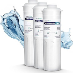 Aquafloow 3 x Filters for Undersink Water Filter System, Water Filter with Chlorine Reduction, Activated Carbon Filter, High Chlorine Reduction Efficiency of 30,000 Litres or 6-12 Months