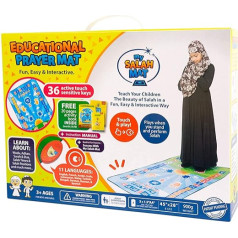 My Salah Mat - Interactive Prayer Mat & Book for Children in 11 Languages (English, French, Arabic, Malaysian, Indonesian, Turkish, Urdu, Bengali, German, Russian & Spanish)