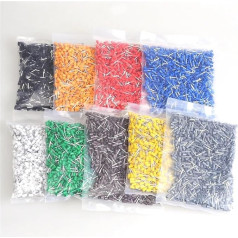 GYQYJPFZM 9000pcs Tube insutated Cord end terminals Electrical Crimp terminal Wire Connector E2508 E2510 E2512 Wiring Cable ferrules VE(E2510)