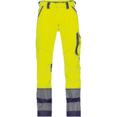 DASSY® Minnesota Stretch Hi-Vis Trousers - Maat 54 - Neon Yellow/Dark Blue, Neon yellow/dark blue