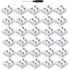 LTRAJUYNH 2 Pin 10 mm Solderless LED Tape Light Connector Wire Terminal Block for 5V 12V 24V Single Color LED Strip Lights, 30Pc