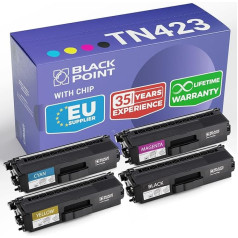 Black Point Premium Toner Set of 4 Compatible with TN423 TN421 TN-423BK TN-423C TN-423M TN-423Y TN-421BK TN423BK for Brother MFC-L8690CDW MFC-L8900CDW DCP-L8410CDW HL-L8260CDW HL-L833 60CDCDW