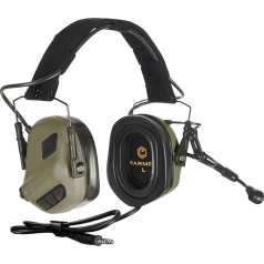 Earmor M32 PLUS 2024 Varsion Tactical Headset for Hunting and Shooting with Microphone, Sound Amplification, Nato TP120 Coat, Green (Green)