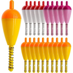 Gefischtter Fishing Bobbers Floats Set Foam Snap On Float Weighted Bobbers Fishing Push Button Snap-on Bobbers Spring Oval Fishing Floats Fishing Bobbers Assortment