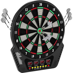Electronic Dartboard, E-Dartboards Dart Machine with 4 LCD Display and 6 Darts and 24 Arrow Heads, 27 Games with 243 Game Options, Professional Electronic Dart Game for 16 Players