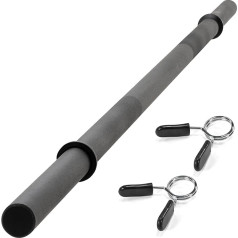 MAXXIVA® Barbell Bar 120/140/160/180 cm, 30 mm, up to 300 kg, Steel, Chrome, Spring Clasp, Barbell, Barbell Bar, Bench Press