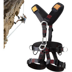 Générique Five-Point Climbing Harness, Climbing Harness, Five-Point Safety Belt with Adjustable Buckles - Detachable Fall Harness for Tree Climbing and Hunting, Perfect for Outdoor Adventures