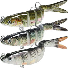 TRUSCEND Artificial Pike Bait, Fishing Bait Fish Fishing Set, Fishing Bait for Zander, Perch, Trout Wobbler, Swimbait, Freshwater / Saltwater Fishing Accessories, Fishing Gifts for Men