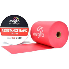 meglio Resistance Band Roll, 46 Metres Latex-Free Resistance Band Roll for Fitness Training, Gym, Home Training, Stretching, Strength Training & Rehabilitation, Available in 5 Colours/Strengths