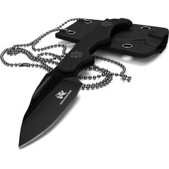 Wolfgangs CITO Neck Knife with Kydex Sheath and Ball Necklace for Hanging – Mini Tactical Survival Outdoor Knife for Hidden Wearing (Cito – Black)