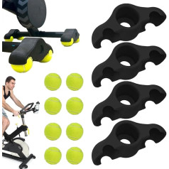 Bicycle Trainer Accessories Indoor 4 Pack Cycling Snap Feet Adapter with 8 Tennis Balls Non-Slip Rocker Plate Bicycle Trainer for Smart Bike