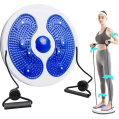 Waist Whisper, TGKYK Waist Twisting Disc with Drawstring, Multifunctional Twistboard Exercise Disc, Massageable Twist Waist Disc Board for Slimming Waist, Arms, Hips and Thighs (Blue)