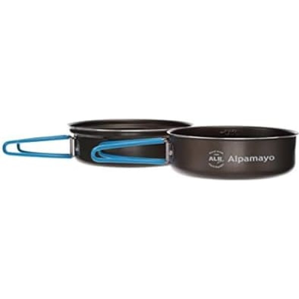 ALB Coated Camping Pan & Bowl – Military, Outdoor, Camping, Survival – Non-Stick PTFE Coating Prevents Burning Bowl: Diameter 167 mm, 1.1 L & Pan: Diameter 176 mm, 1.1 L