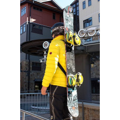 Mountain Goat Snowboard Carry Bag Backpack for Hands-Free Hiking, Backcountry Lightweight Ski Backpack, Compact Shoulder Strap for Carrying, Easy Carrying, Adjustable, Gold, Small)