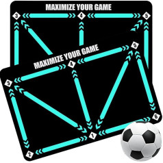 Cerkkapo 2 x football mat, football training mat, 60 x 90 cm, football mat, football step training mat, shock absorbing football mat, football mat, ball control