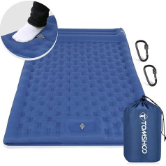 TOMSHOO Sleeping Mat for 2 People, Camping, Outdoor, Inflatable Air Mattress with Integrated Foot Press Pump, Cushion, Carabiner, Storage Bag, Camping Mattress, Sleeping Mat